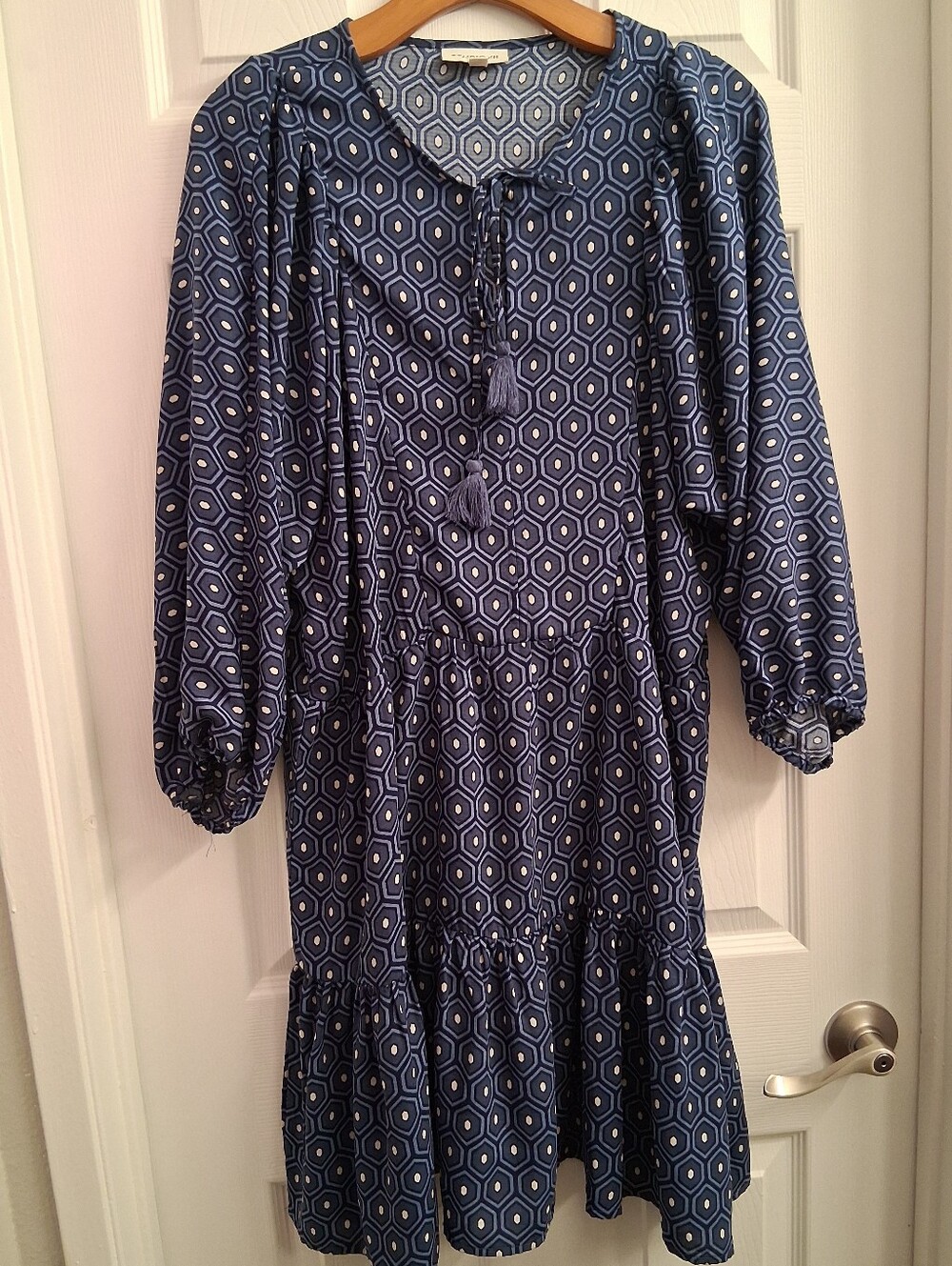 Studio B Blue Patterned Boho Dress XL